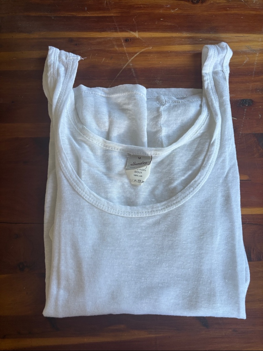 SUNDAY Dainty Luxurious Sheer Linen Tank Top Made in France